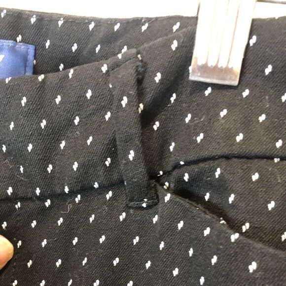 Old Navy black with white polka dot mid rise pants slacks, size 4 regular - Picture 7 of 11